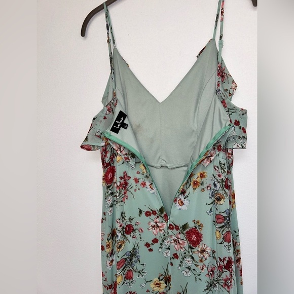 Lulu’s Mint Green Floral Sleeveless Maxi Dress L EUC​​ - Picture 3 of 8
